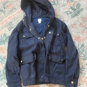J. Crew Dark Blue Hooded Jacket